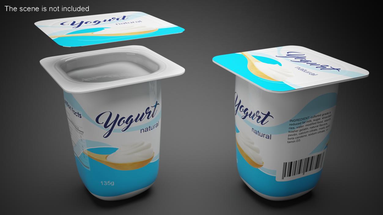 3D model Yogurt Plastic Cup Mockup