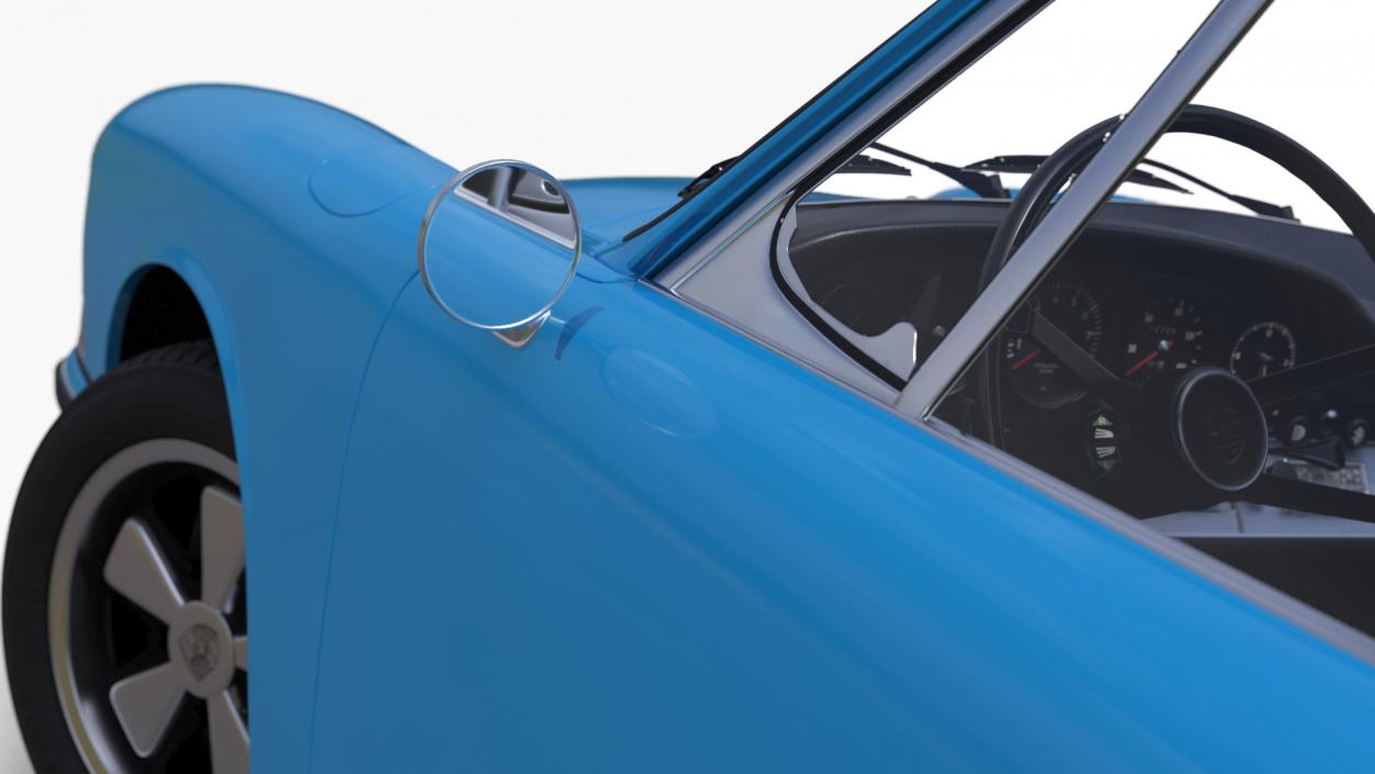 3D Porsche 911 1968 Blue Rigged model