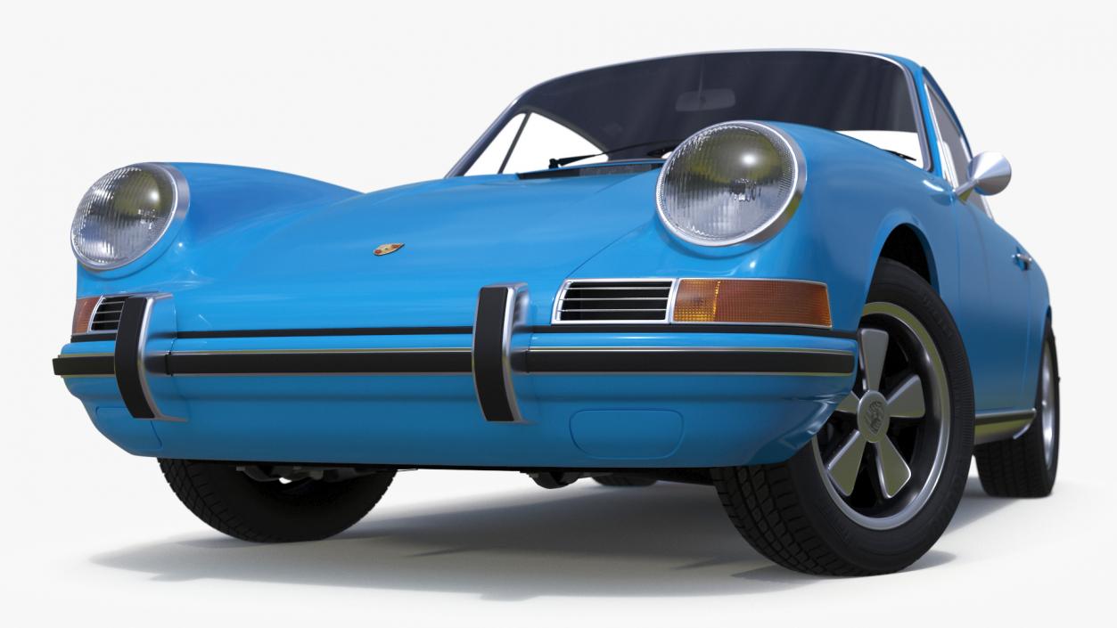 3D Porsche 911 1968 Blue Rigged model