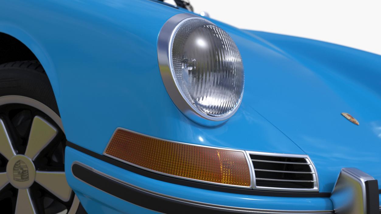 3D Porsche 911 1968 Blue Rigged model