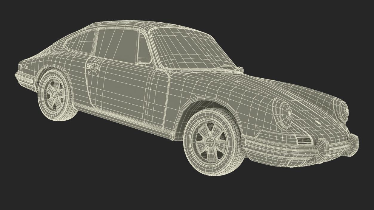 3D Porsche 911 1968 Blue Rigged model