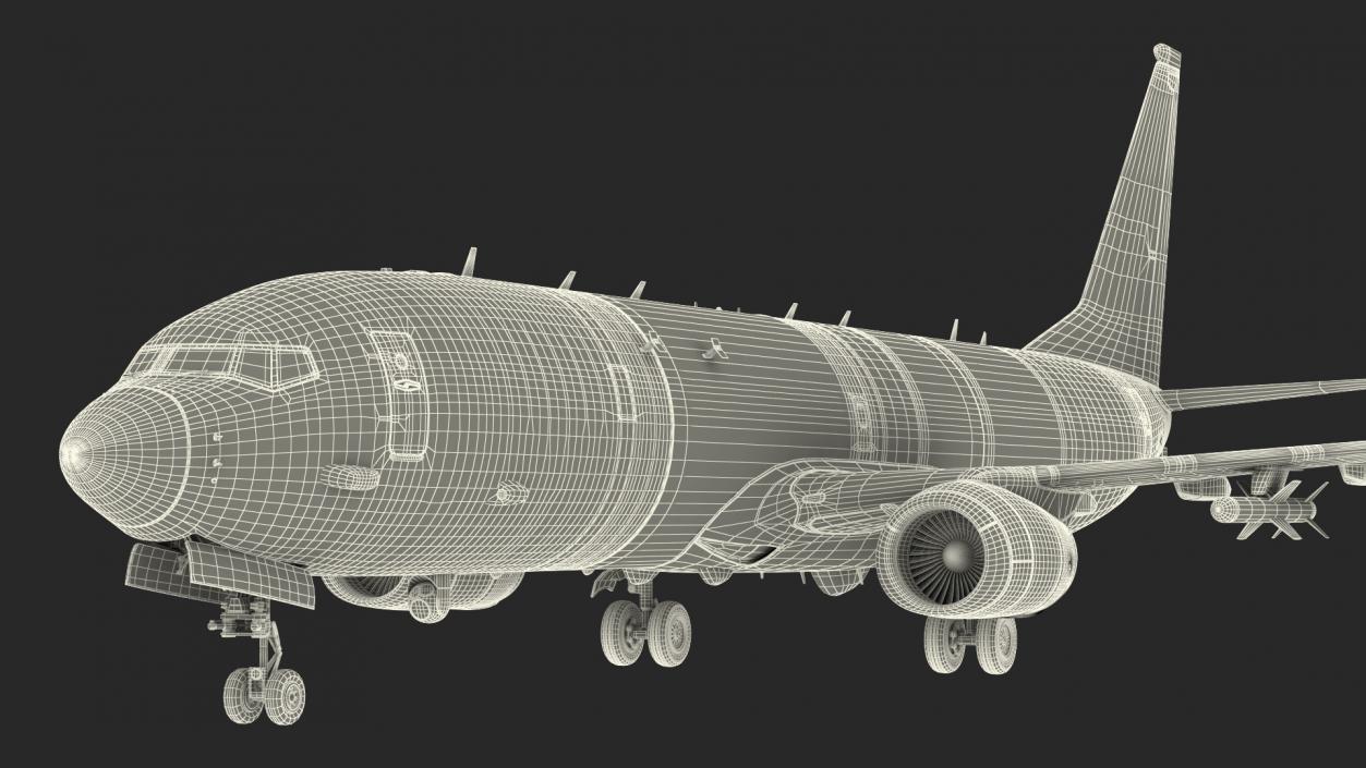 Boeing P-8 Poseidon Military Aircraft Rigged 3D model