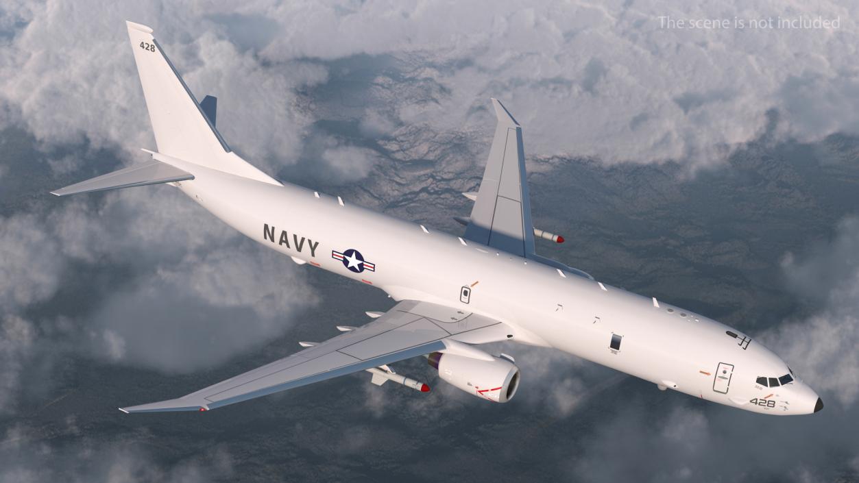 Boeing P-8 Poseidon Military Aircraft Rigged 3D model