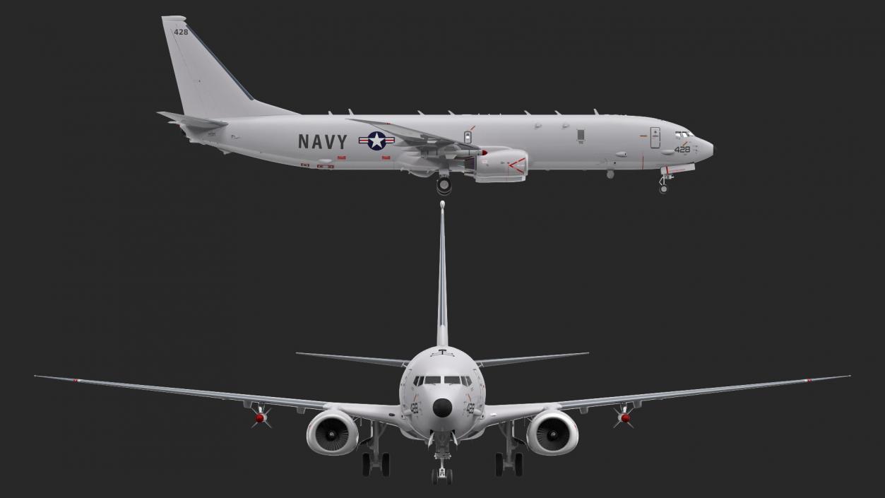 Boeing P-8 Poseidon Military Aircraft Rigged 3D model