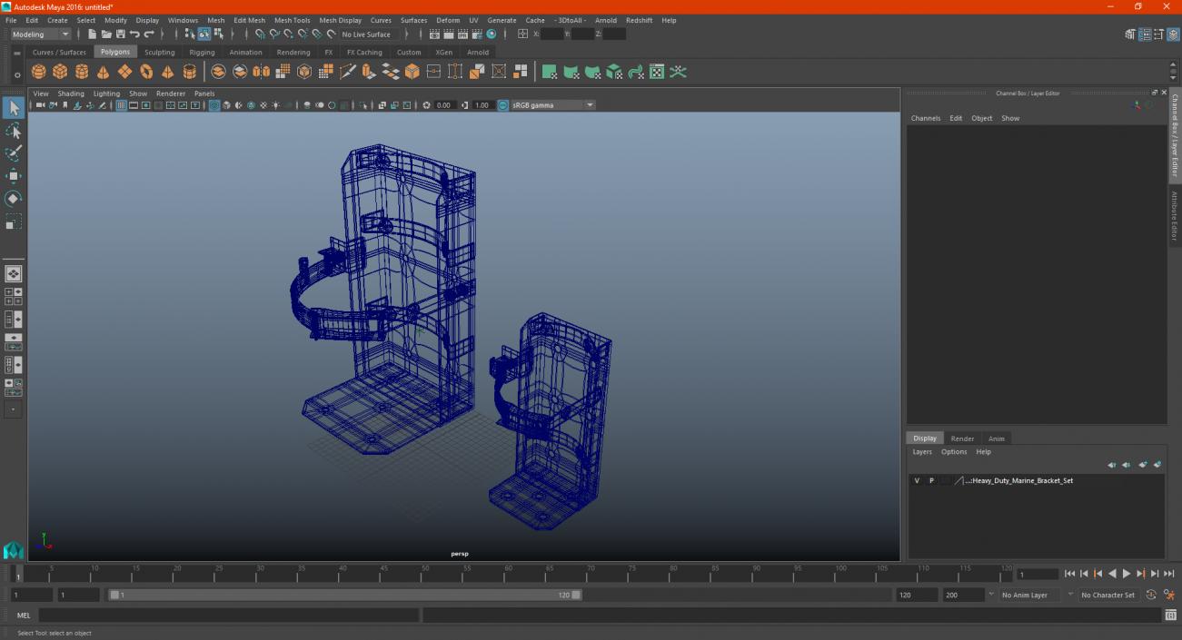 Heavy Duty Marine Bracket Set 3D model