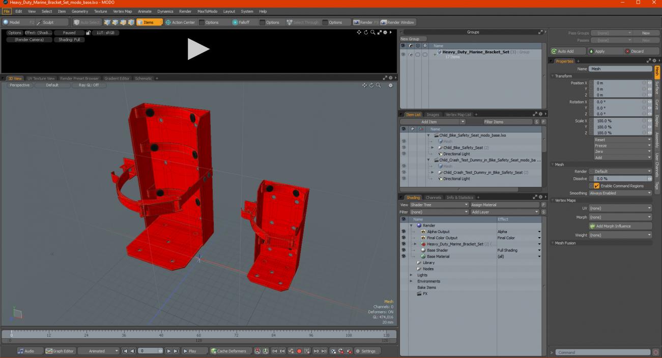 Heavy Duty Marine Bracket Set 3D model