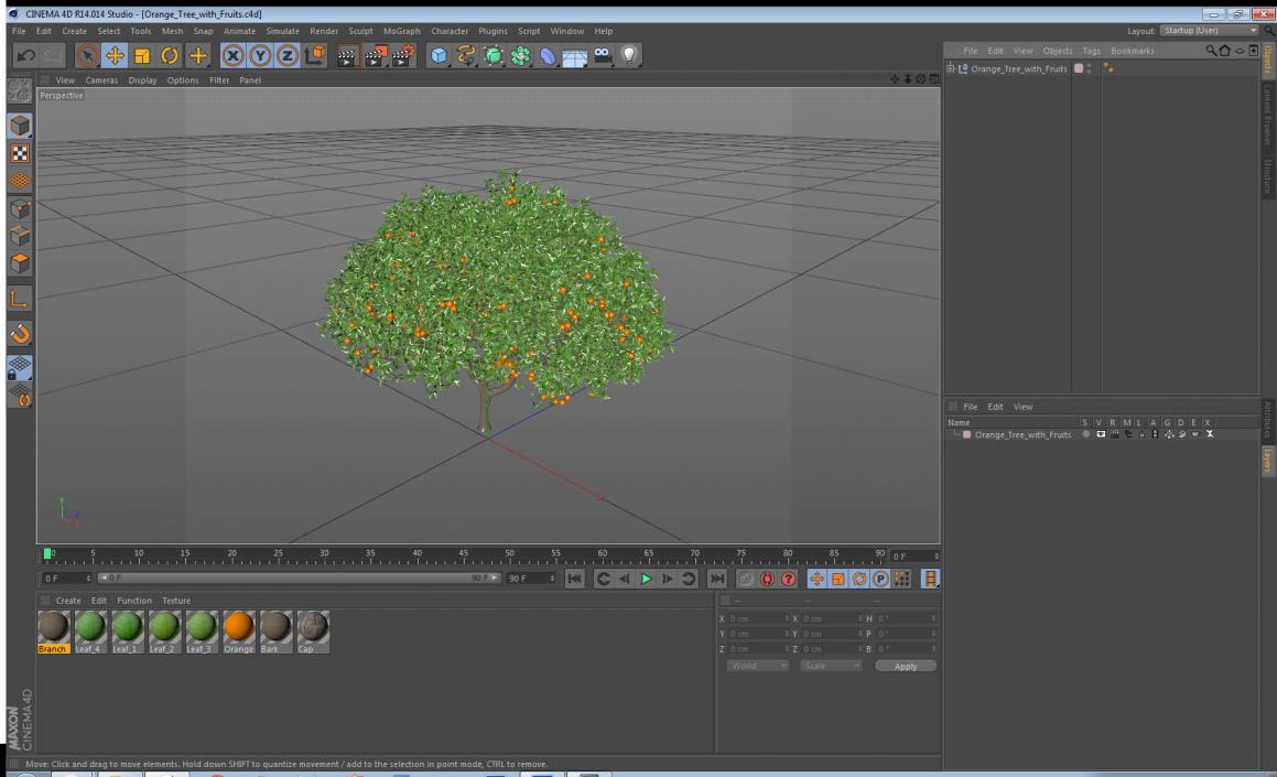 3D Orange Tree with Fruits model