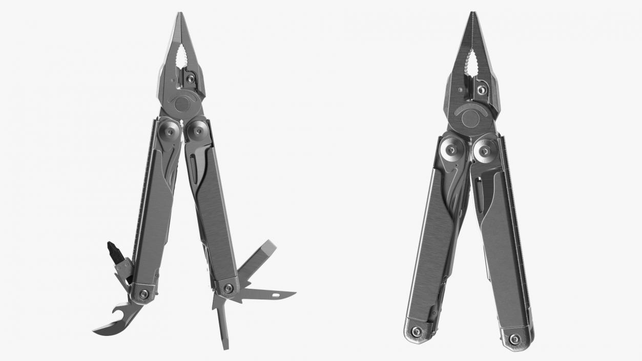 3D Multitool Silver Closed model