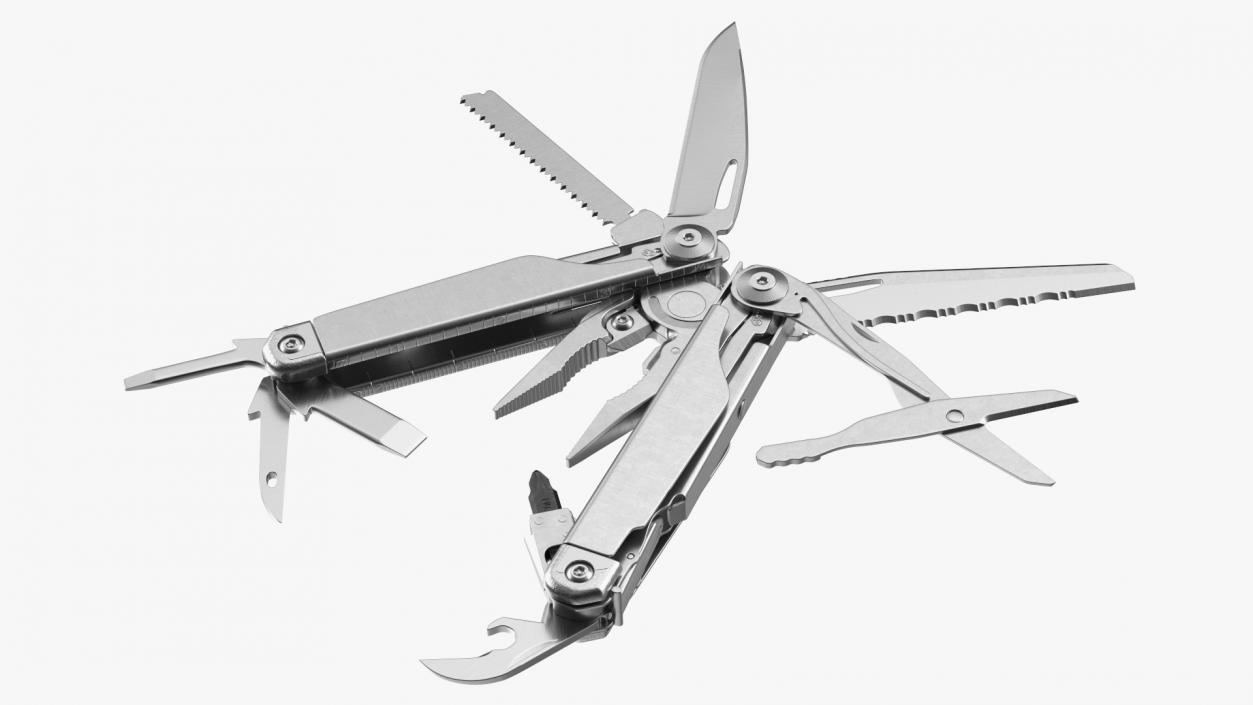 3D Multitool Silver Closed model