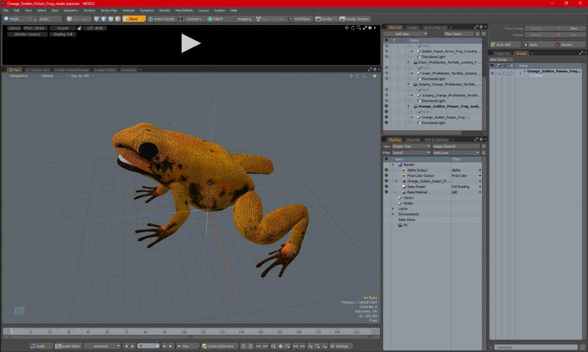 3D model Orange Golden Poison Frog