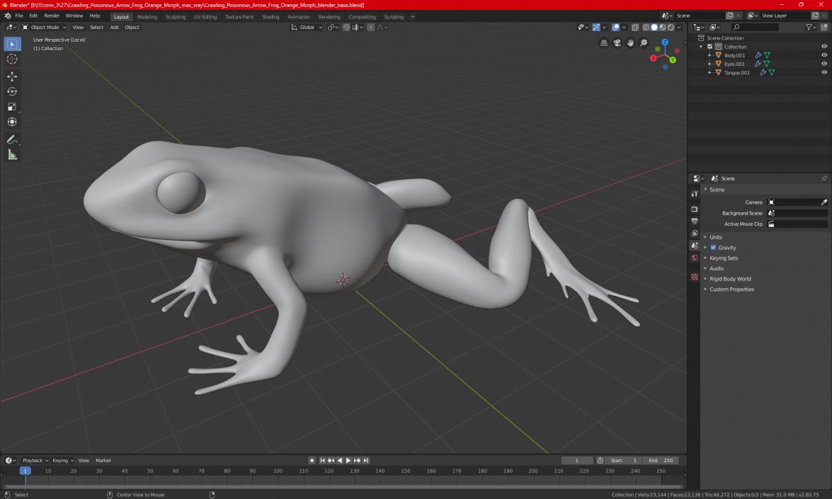 3D model Orange Golden Poison Frog