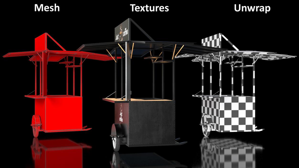 3D Street Coffee Bar Empty model