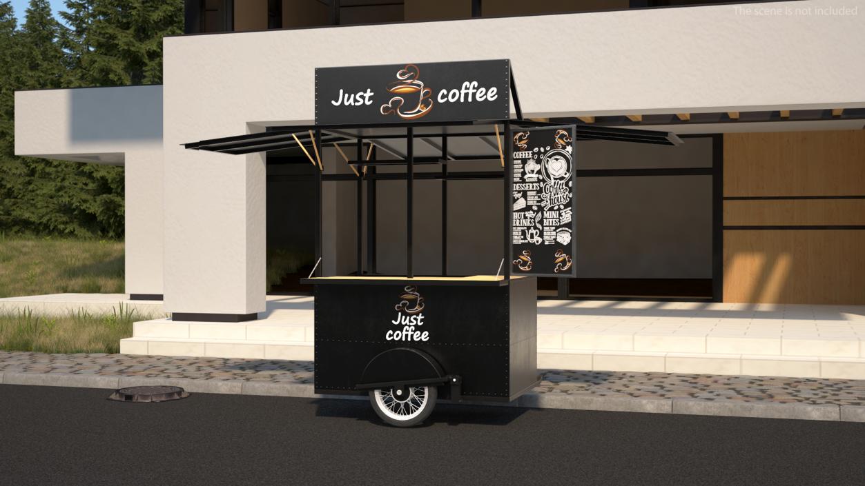 3D Street Coffee Bar Empty model