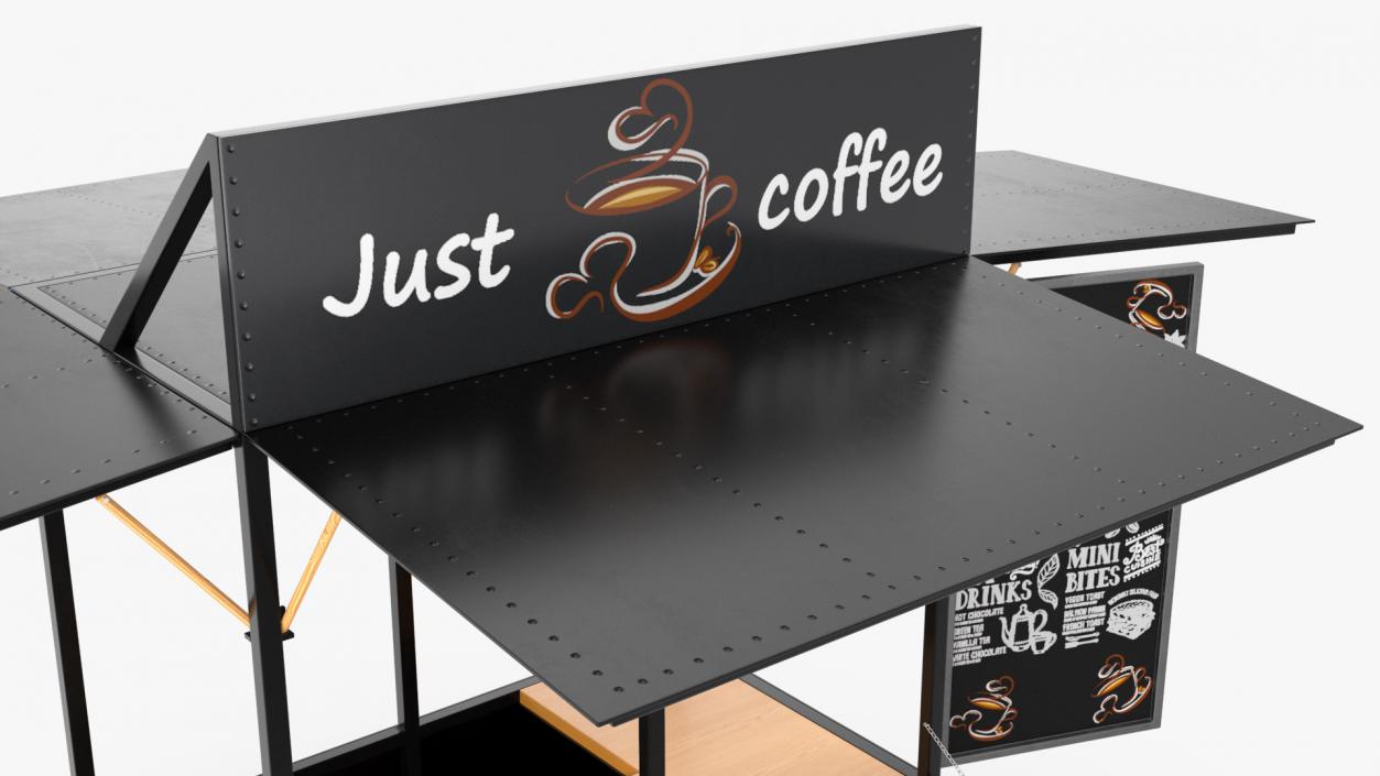 3D Street Coffee Bar Empty model