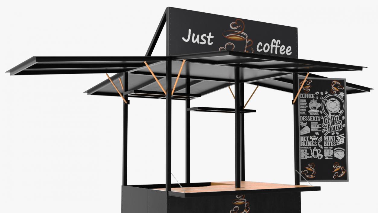 3D Street Coffee Bar Empty model