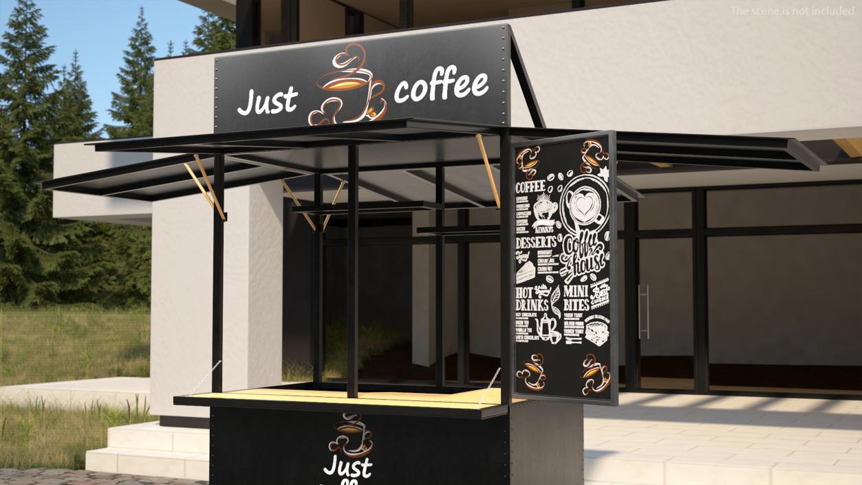 3D Street Coffee Bar Empty model