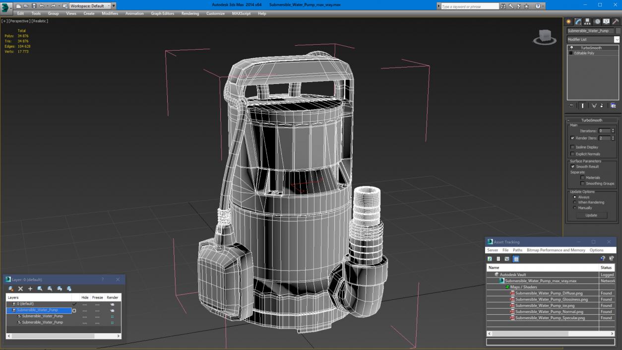 Submersible Water Pump 3D