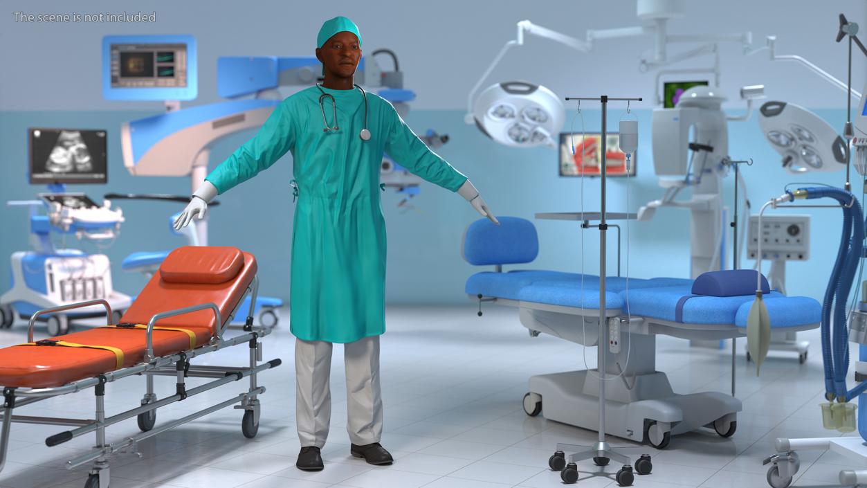 3D model African Black Male Doctor