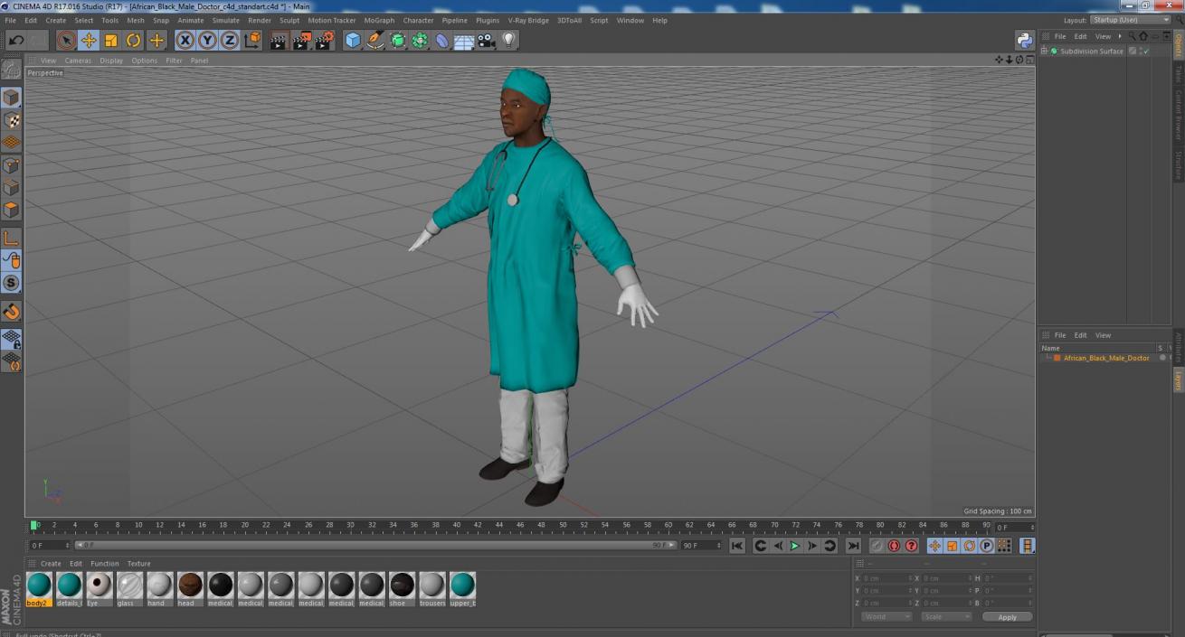 3D model African Black Male Doctor