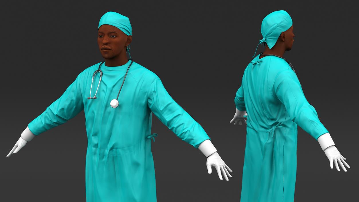 3D model African Black Male Doctor