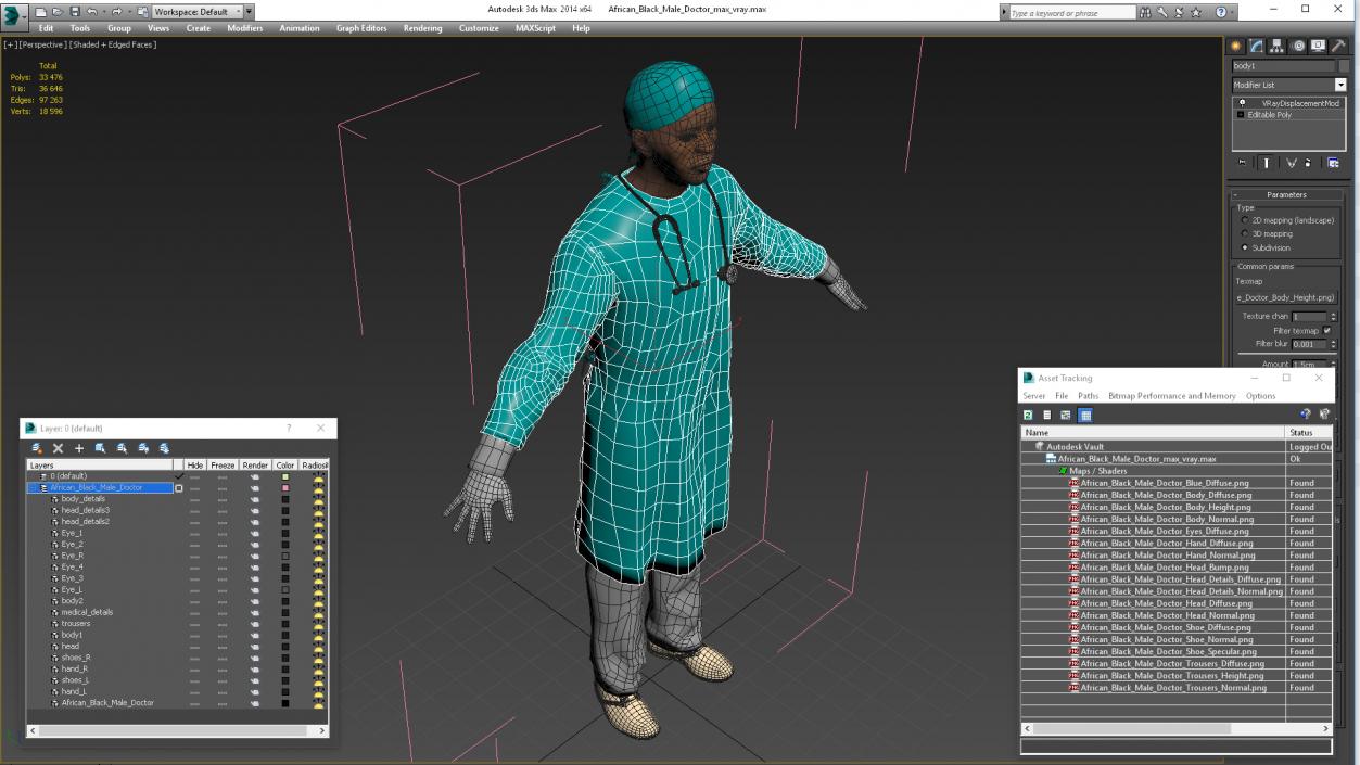 3D model African Black Male Doctor