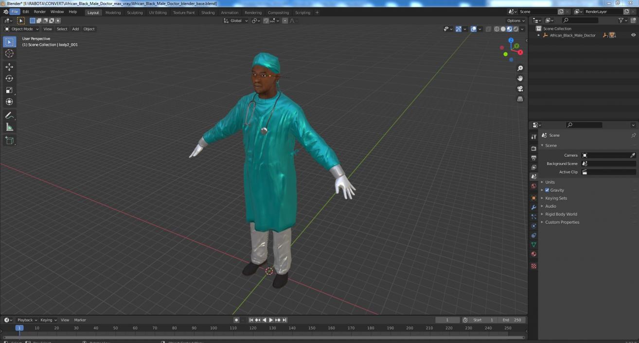 3D model African Black Male Doctor