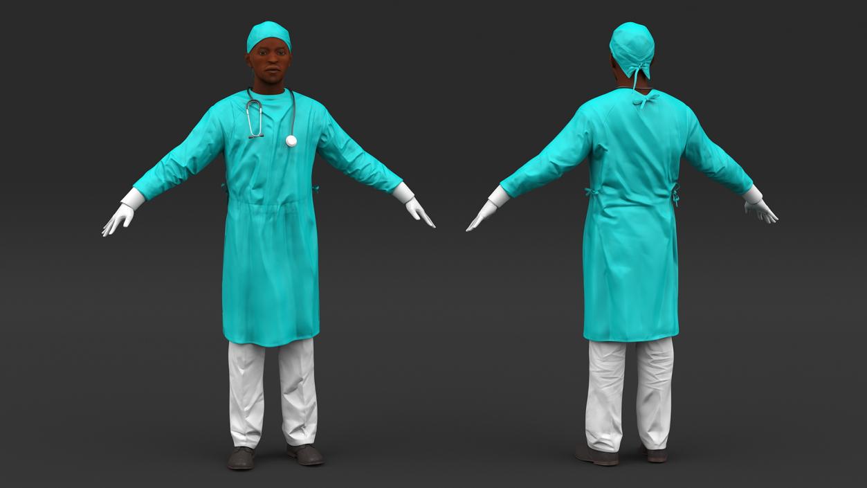 3D model African Black Male Doctor