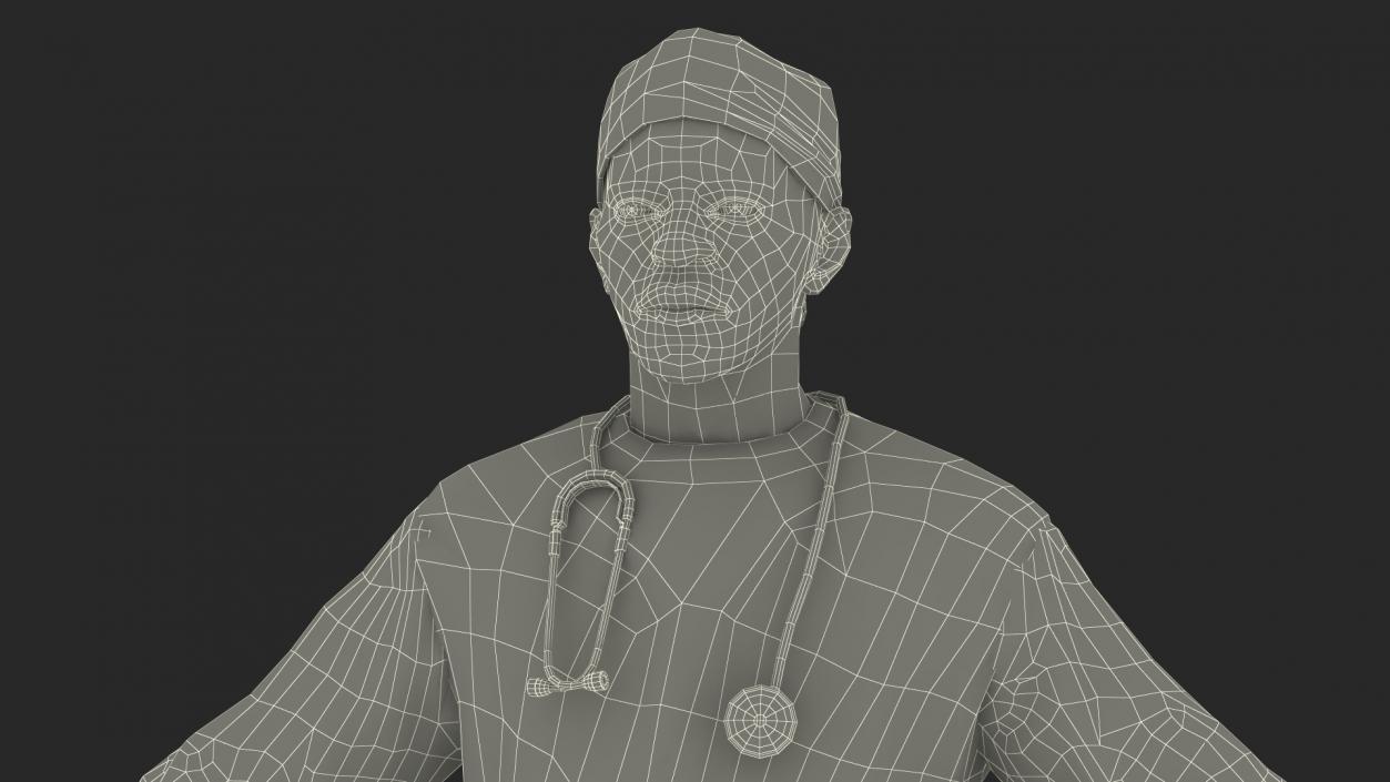 3D model African Black Male Doctor