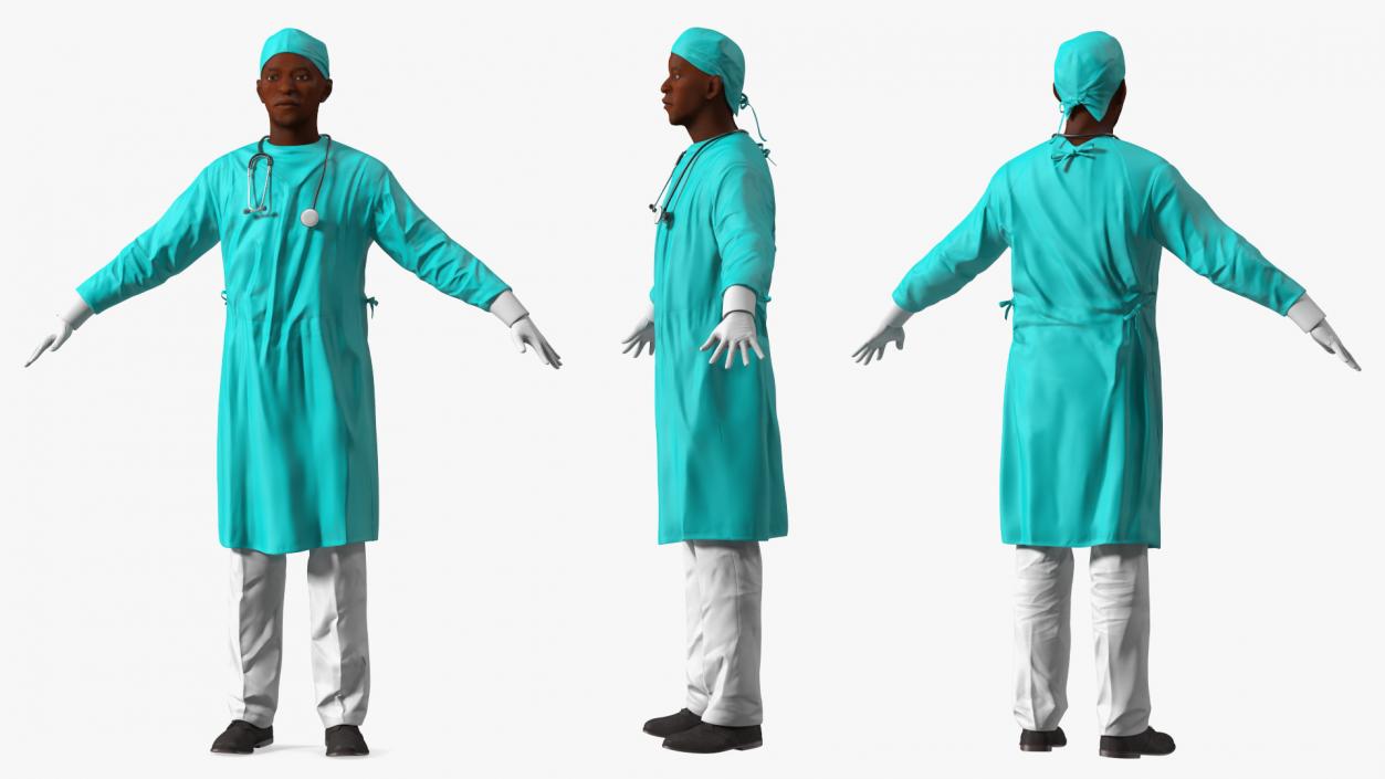 3D model African Black Male Doctor