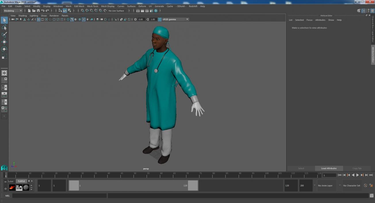 3D model African Black Male Doctor