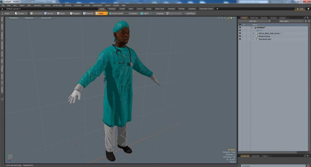 3D model African Black Male Doctor