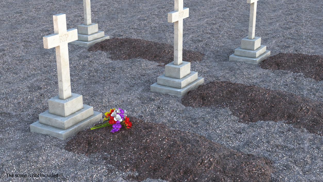 3D Marble Cross Memorial