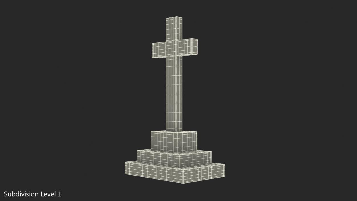 3D Marble Cross Memorial