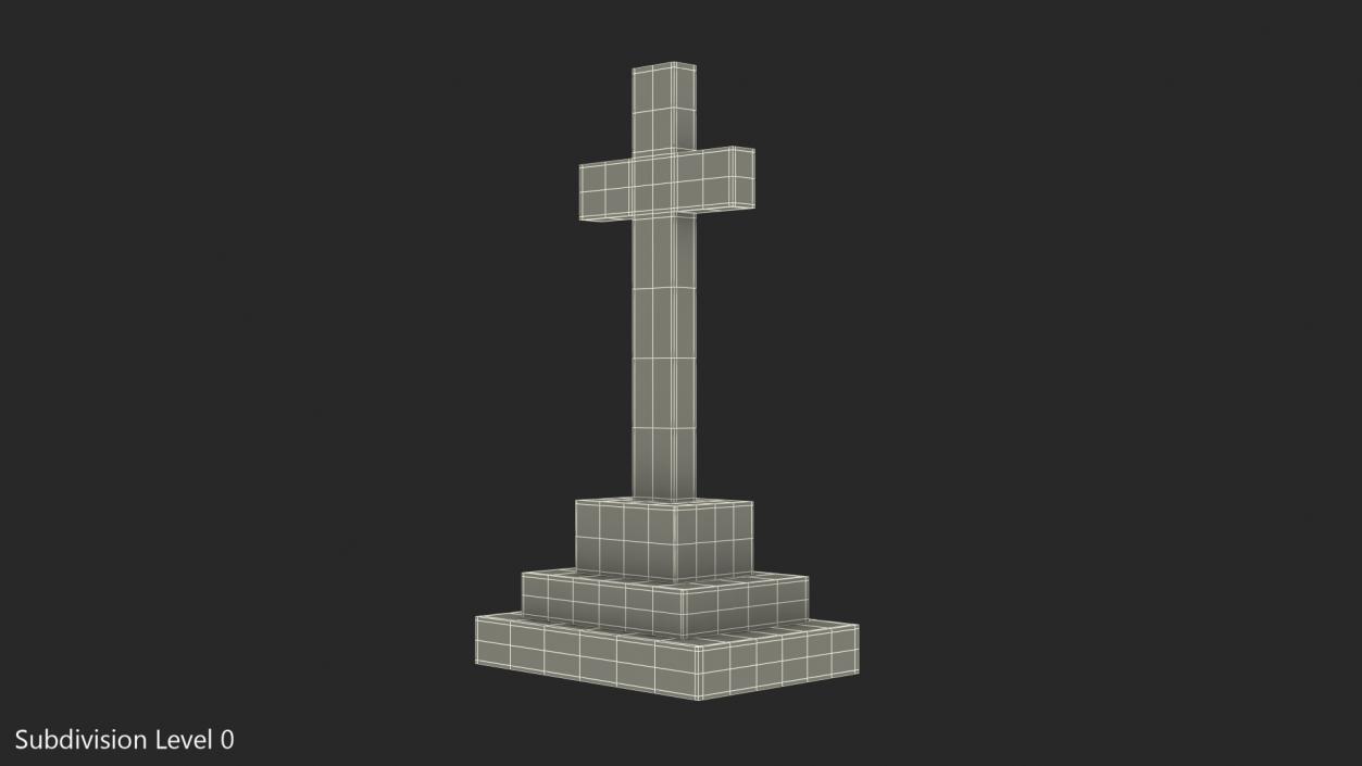 3D Marble Cross Memorial