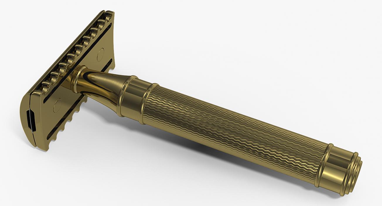 Bronze Safety Razor 3D model