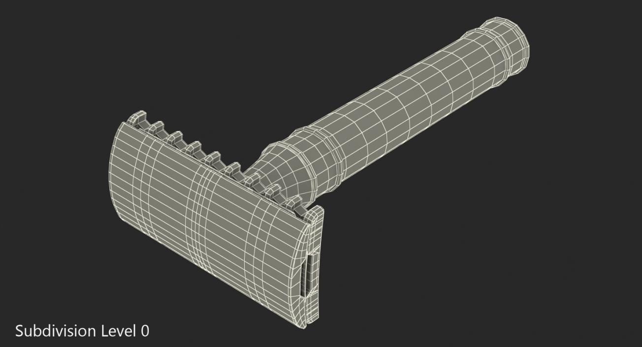 Bronze Safety Razor 3D model