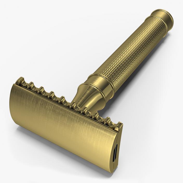 Bronze Safety Razor 3D model