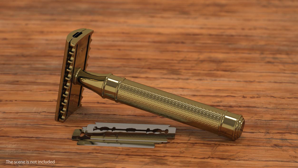 Bronze Safety Razor 3D model