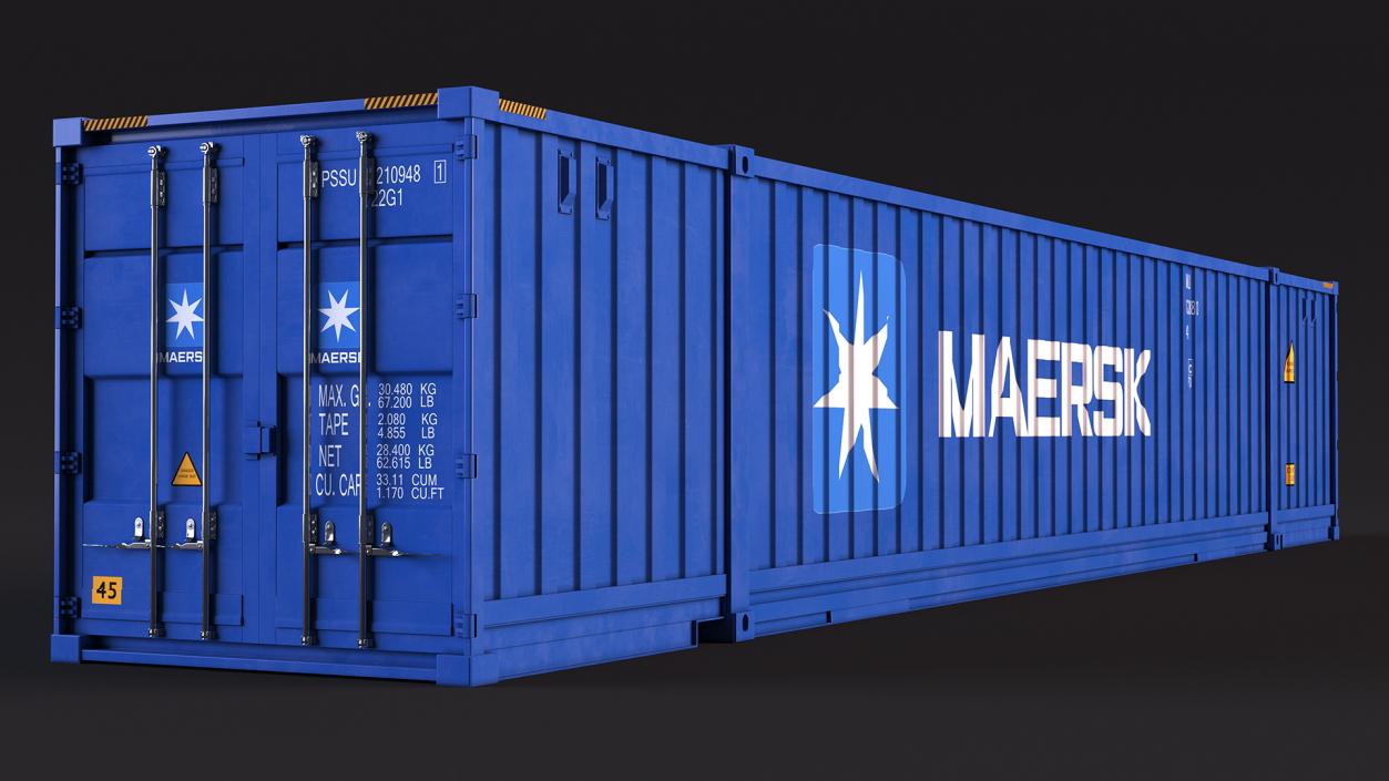 3D 53 Feet High Cube Dry Cargo Shipping Container