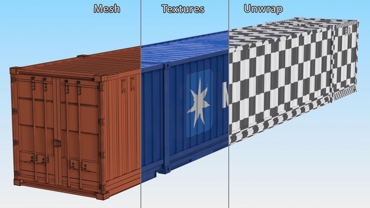 3D 53 Feet High Cube Dry Cargo Shipping Container