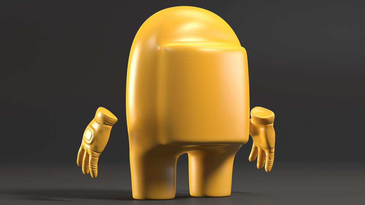 3D Among Us Yellow Character Rigged for Cinema 4D