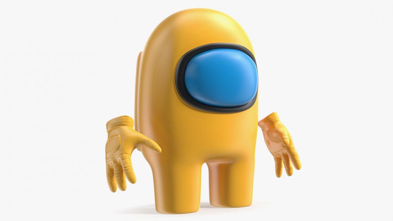 3D Among Us Yellow Character Rigged for Cinema 4D