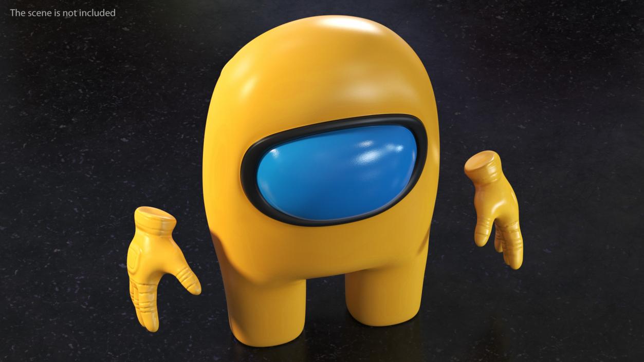 3D Among Us Yellow Character Rigged for Cinema 4D