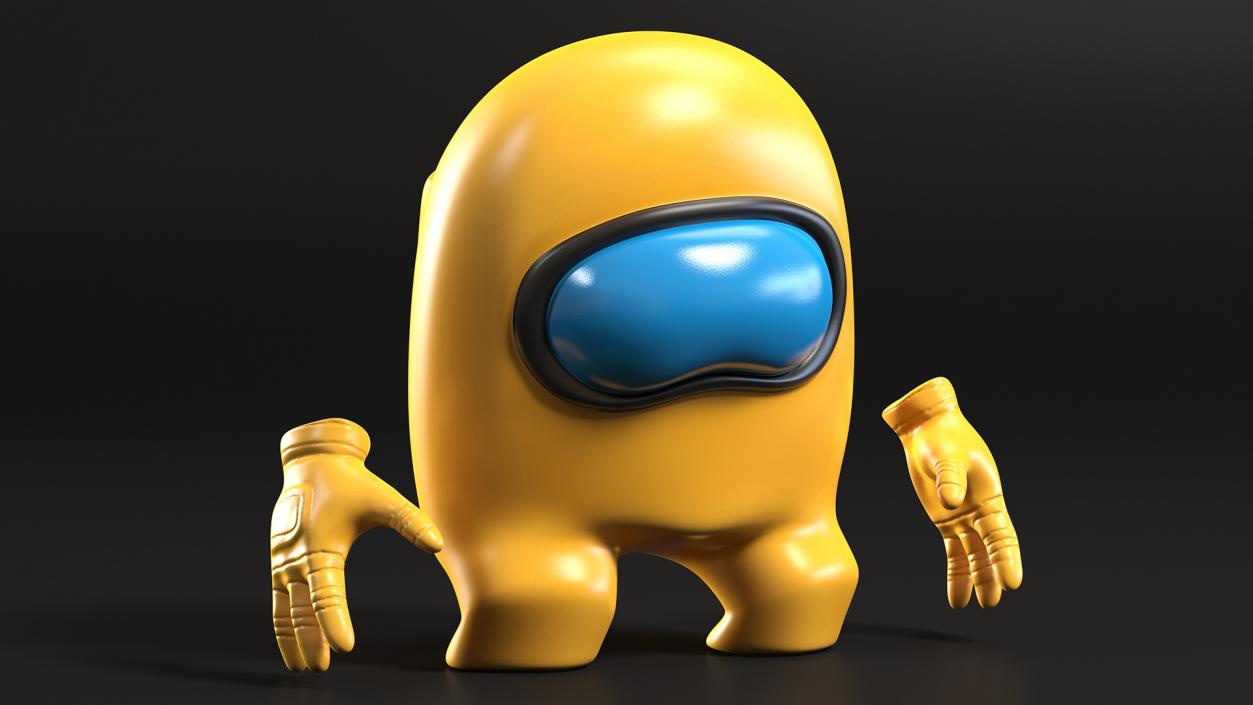 3D Among Us Yellow Character Rigged for Cinema 4D