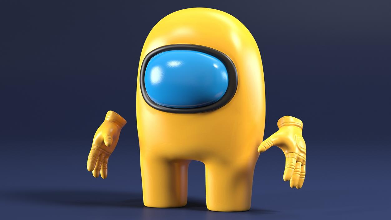 3D Among Us Yellow Character Rigged for Cinema 4D