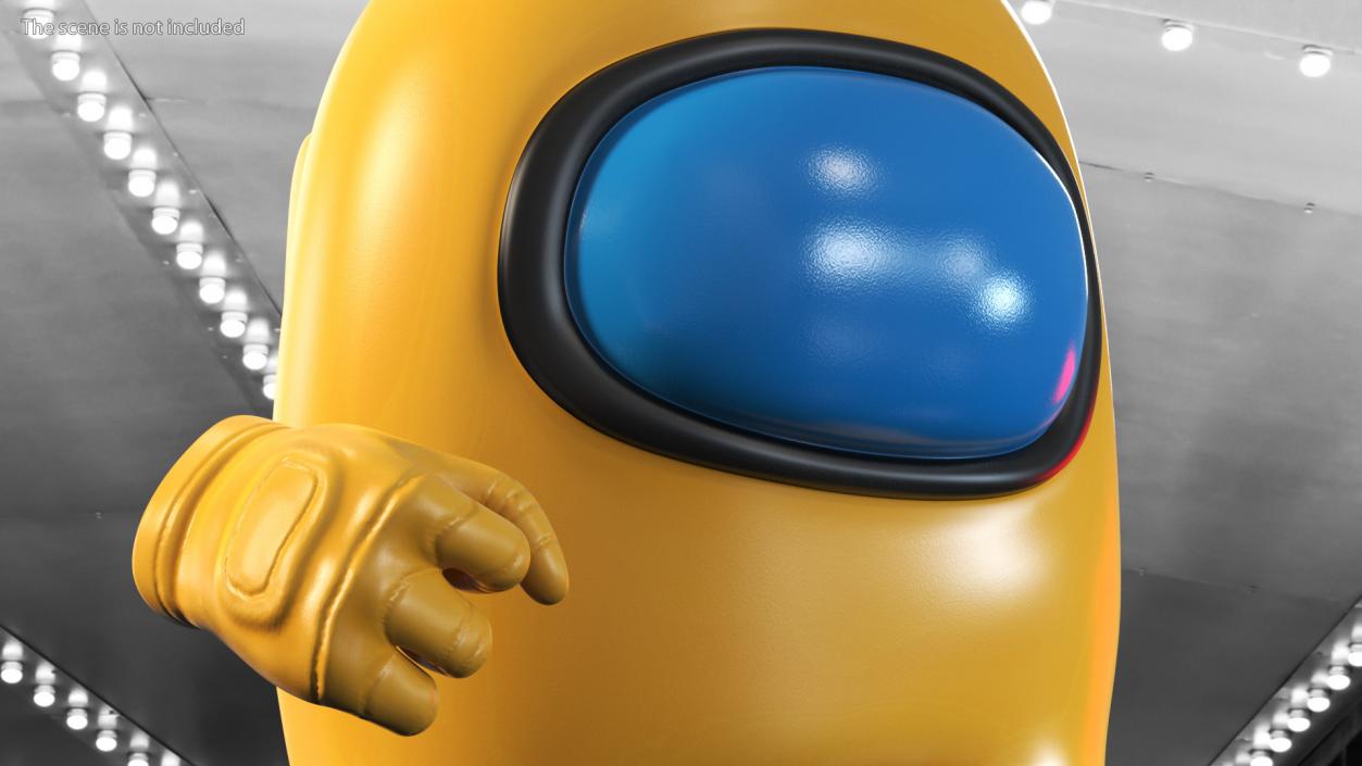 3D Among Us Yellow Character Rigged for Cinema 4D