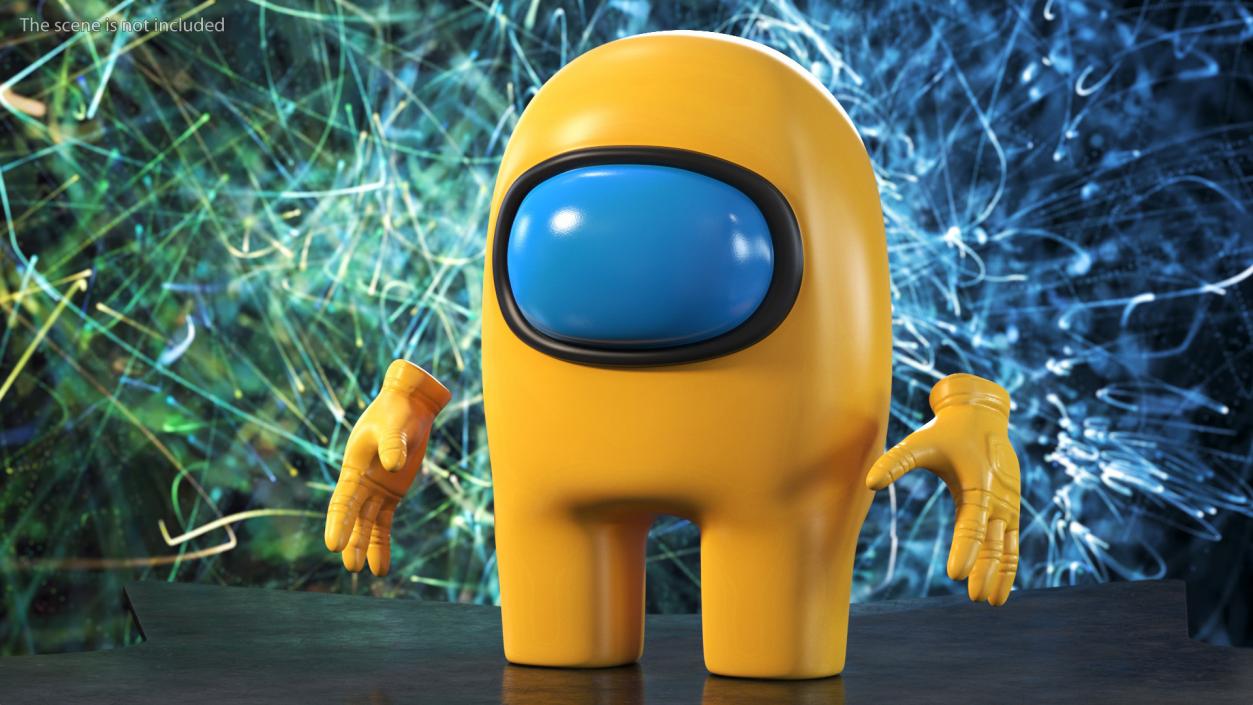 3D Among Us Yellow Character Rigged for Cinema 4D