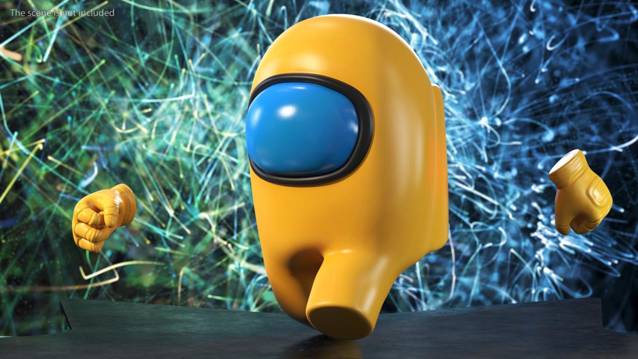 3D Among Us Yellow Character Rigged for Cinema 4D