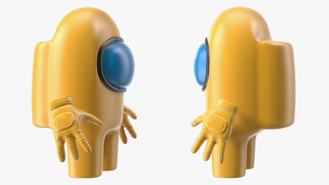 3D Among Us Yellow Character Rigged for Cinema 4D