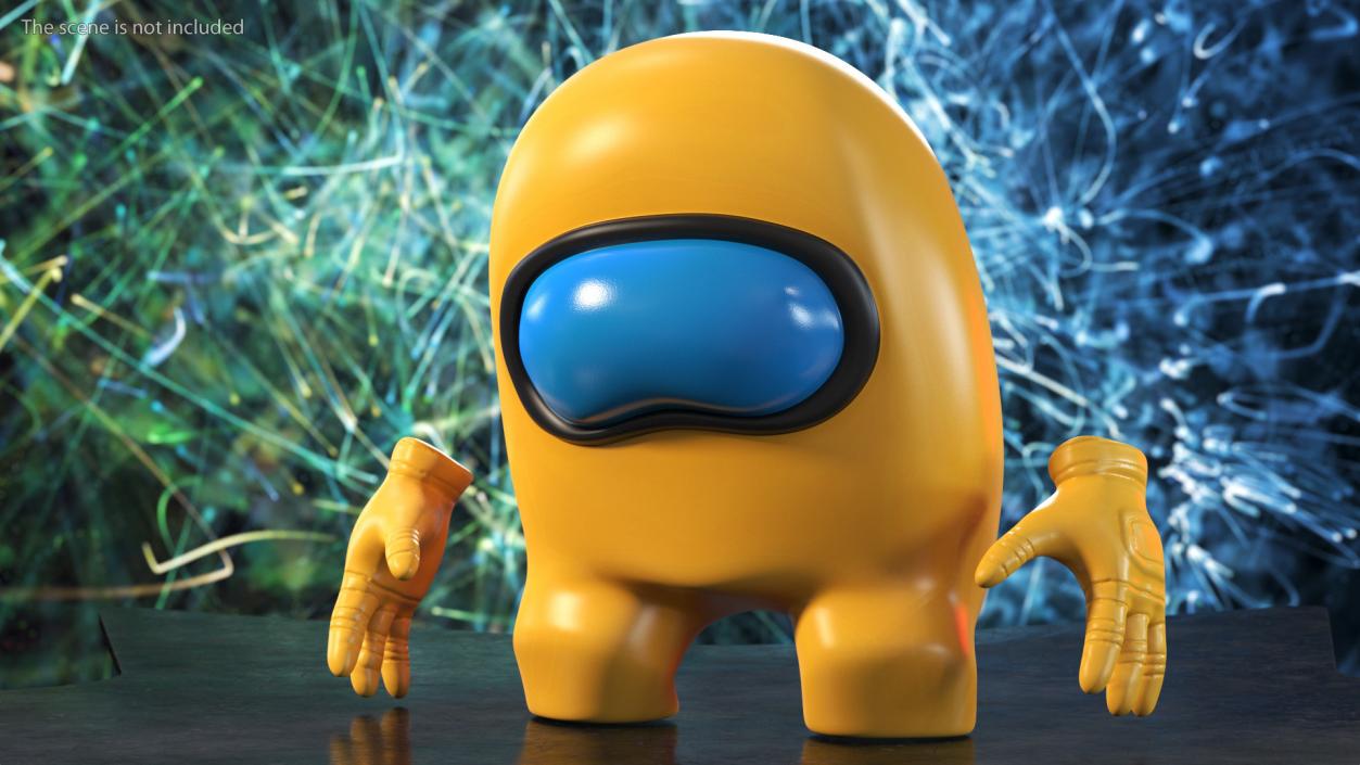 3D Among Us Yellow Character Rigged for Cinema 4D